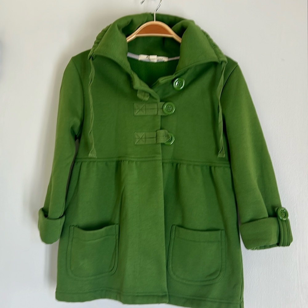 Kelly green fleecy casual jacket